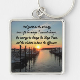 ONTZAGWEKKEND SERENITY PRAYER SUNSET FOTOONTWERP SLEUTELHANGER