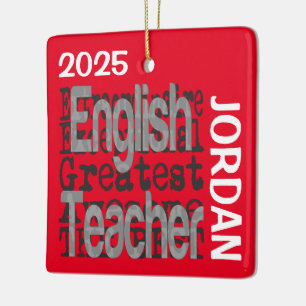Ontzettend goede Engelse leraar Aangepast Keramisch Ornament
