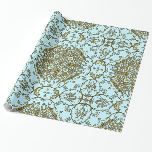 onuitwisbare girly frans glanzend cadeaupapier (Uitgerold)