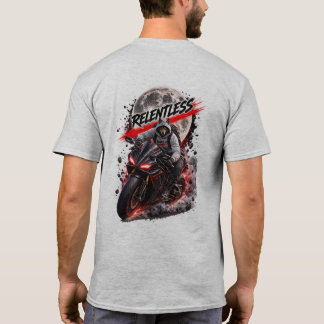 Onverbiddelijk Wolf Motorfiets Achterkant Print T- T-shirt