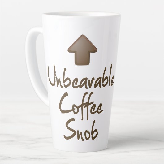 Onverdraagbaar koffie-snob latte mok (Linkerhoek)