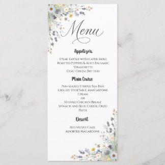 Onvergankelijke Wilde Bloemen Bruiloftsmenu Menu