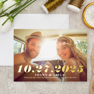 Onvergetelijke datum FOIL Trouwkaart Save The Date Folie Uitnodiging
