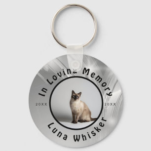 Onvergetelijke kattenfotocirkel frame kunst sleutelhanger