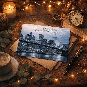 Onvergetelijke NYC Nachtelijke Silhouet Briefkaart