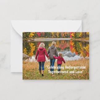 Onvergetelijke Samenhorendheid en Liefde Vieren Notitiekaartje