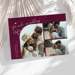Onvergetelijke Trouwfoto Cranberry Multi Foto Bedankkaart