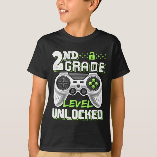 Onvergrendelde videogame op 2e klasseniveau Terug  T-shirt (Voorkant)