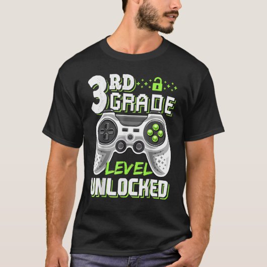 Onvergrendelde videogame op 3e-klasseniveau Terug  T-shirt (Voorkant)
