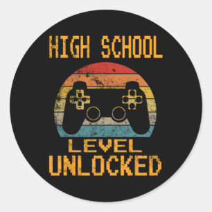Onvergrendelde videogamer op schoolniveau Terug na Ronde Sticker