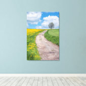 Onverharde Weg en Boom Canvas Afdruk (Insitu (Houten vloer))