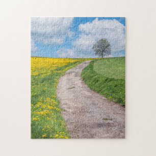 Onverharde Weg en Boom Legpuzzel