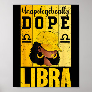 Onverontschuldigd Libra Zwarte Vrouw Hoed Zodiac Poster