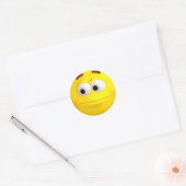 Onverschillige 3D Gele Emoji Ronde Sticker (Envelop)