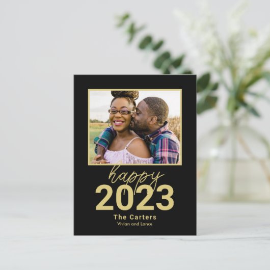 Onverschrokken jaar BEWERKBARE KLEUR Nieuwjaarskaa Feestdagenkaart (Staand voorkant)