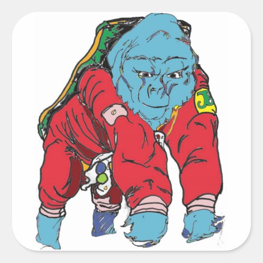 onverschrokken reiziger vierkante sticker (Voorkant)