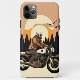 💀 Onverschrokken Schedelmasker Biker Rijden iPhone 11 Pro Max Hoesje