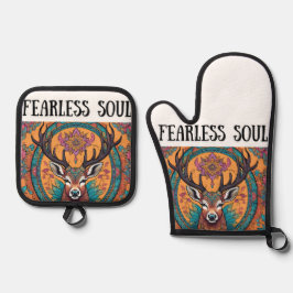 onverschrokken ziel ovenwant & pannenlap set