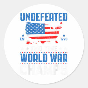 Onverslagen Tweevoudig Wereld Oorlog Kampioen Patr Ronde Sticker