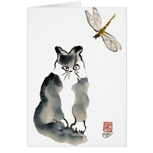 Onverteerbare Insect [libellen] en Grijze Kitten (Voorkant)