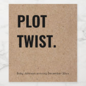 Onverwachte zwangerschapsaankondiging Simple Kraft Wijn Etiket (Enkel label)