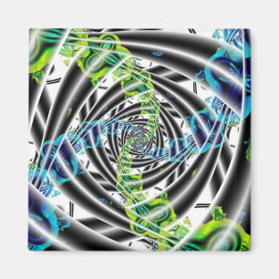 onvolledig   Blauwe en groene fractale kunst Magneet