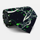 Onvolmaakte witte fractal op zwarte plek, brei stropdas (Opgerold)