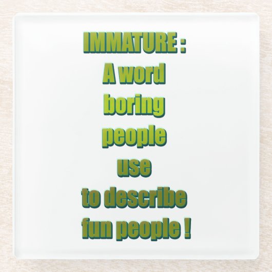 Onvolwassen grappige tekst glazen onderzetter (Voorkant)