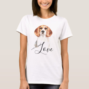 Onvoorwaardelijk liefdesbeagle hond-portret t-shirt