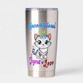 Onvoorwaardelijke en vreugdevolle liefde geïsoleerde drinkbeker (Achterkant)