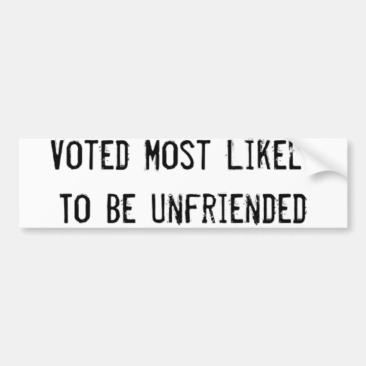 Onvriendelijkheid Bumpersticker (Voorkant)