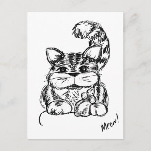 Onwaarschijnlijke kat en muis van vrienden briefkaart