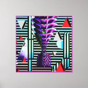 Onwaarschijnlijke Tiki God bij het Memphis Design  Canvas Afdruk