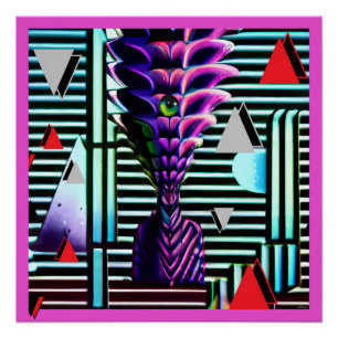 Onwaarschijnlijke Tiki God bij het Memphis Design  Perfect Poster