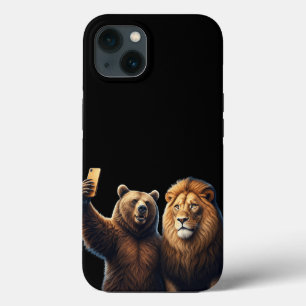 Onwaarschijnlijke vrienden: Beer & Lion Selfie Tel iPhone 13 Hoesje