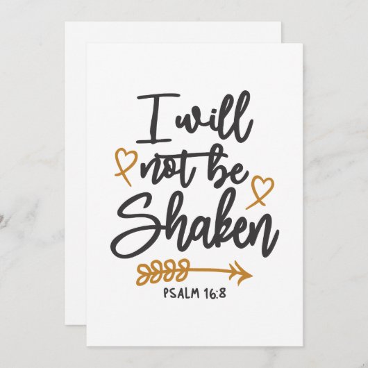 Onwankelbaar geloof - Psalm 16:8 Christelijk ontwe Bedankkaart (Voorkant / Achterkant)