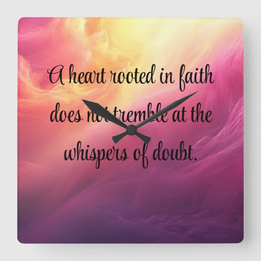 onwankelbaar geloof vierkante klok (Voorkant)