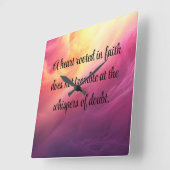 onwankelbaar geloof vierkante klok (Hoek)