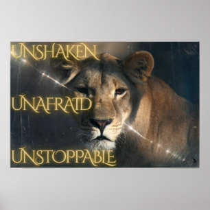 Onwankelbaar. Onbevreesd. Onstuitbaar. Poster