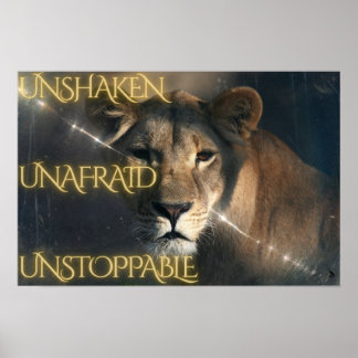 Onwankelbaar. Onbevreesd. Onstuitbaar. Poster