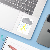 Onweer en bliksem sticker (Laptop met iPhone)