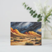 Onweer in de woestijn briefkaart (Staand voorkant)