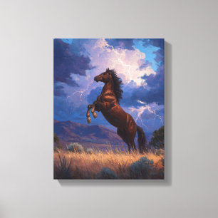 Onweersbui Opstaande Paardenkracht Kunst Canvas Afdruk