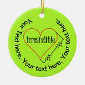 Onweerstaanbaar hart keramisch ornament (Voorkant)