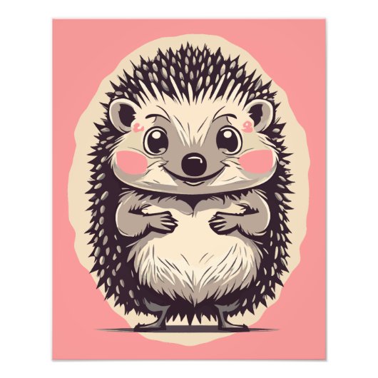 Onweerstaanbaar Schattigee egel Hedgie Foto Afdruk (Voorkant)