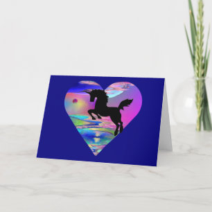 Onweerstaanbaar Wenskaart van Unicorn-kunst in de Kaart