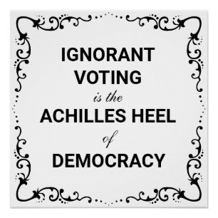 Onwetend stemmen is de achilleshiel van de democra perfect poster