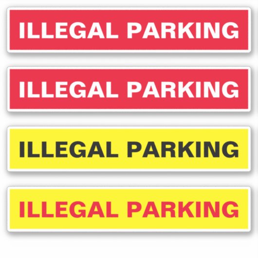 onwettig parkeren sticker (Voorkant)