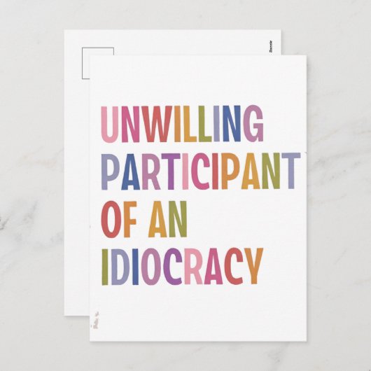 Onwillige deelnemer van een idiocratie tegen Trump Feestdagenkaart (Voorkant / Achterkant)