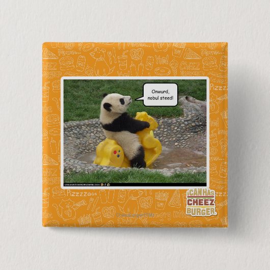 Onwurd, nobul steed! vierkante button 5,1 cm (Voorkant)